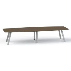 Plateaux Boat Shaped Conference Table with Knife Edge - 144W x 48D