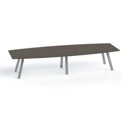 Plateaux Boat Shaped Conference Table with 3MM Edge - 144W x 48D