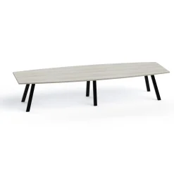 Plateaux Boat Shaped Conference Table with 3MM Edge - 144W x 48D