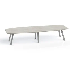 Plateaux Boat Shaped Conference Table with 3MM Edge - 144W x 48D