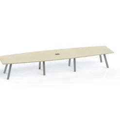 Plateaux Boat Shaped Powered Conference Table with 3MM Edge - 192W x 48D