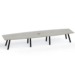 Plateaux Boat Shaped Powered Conference Table with 3MM Edge - 192W x 48D