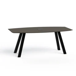 Plateaux Boat Shaped Powered Conference Table with Knife Edge - 72W x 36D