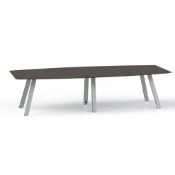 Plateaux Boat Shaped Powered Conference Table with Knife Edge - 120W x 48D