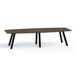 Plateaux Boat Shaped Powered Conference Table with Knife Edge - 120W x 48D