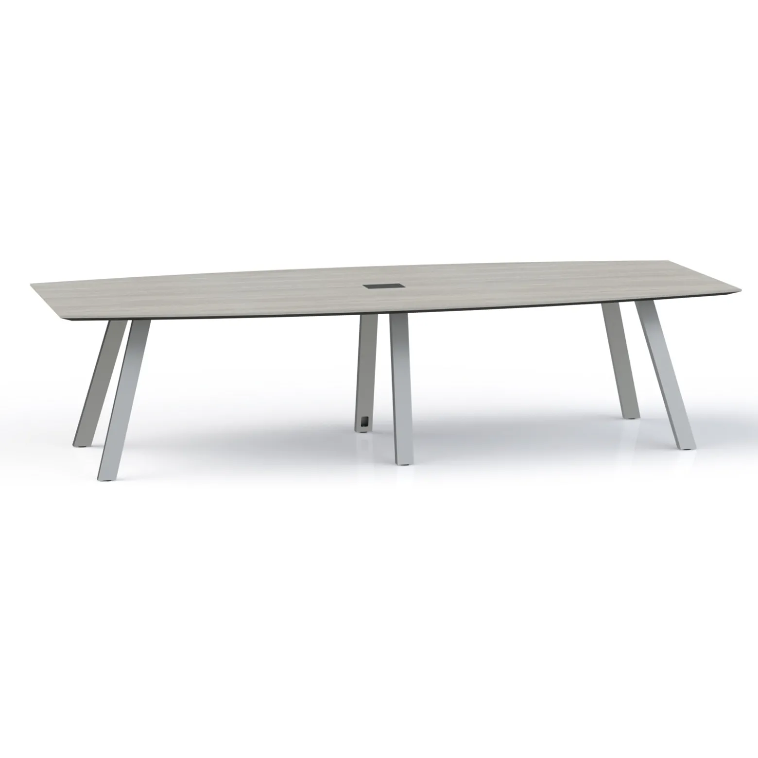 Plateaux Boat Shaped Powered Conference Table with Knife Edge - 120W x 48D