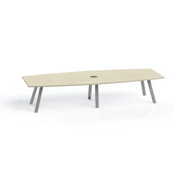 Plateaux Boat Shaped Powered Conference Table with 3MM Edge - 144W x 48D
