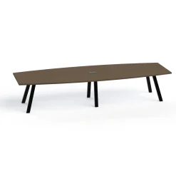 Plateaux Boat Shaped Powered Conference Table with 3MM Edge - 144W x 48D