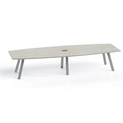 Plateaux Boat Shaped Powered Conference Table with 3MM Edge - 144W x 48D