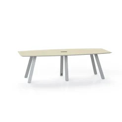Plateaux Boat Shaped Powered Conference Table with Knife Edge - 96W x 48D
