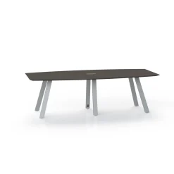 Plateaux Boat Shaped Powered Conference Table with Knife Edge - 96W x 48D