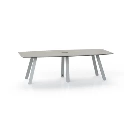 Plateaux Boat Shaped Powered Conference Table with Knife Edge - 96W x 48D
