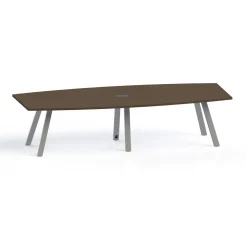 Plateaux Boat Shaped Powered Conference Table with 3MM Edge - 120W x 48D