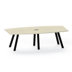 Plateaux Boat Shaped Powered Conference Table with 3MM Edge - 96W x 48 D