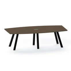 Plateaux Boat Shaped Powered Conference Table with 3MM Edge - 96W x 48 D