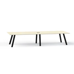 Plateaux Rectangular Powered Conference Table with Knife Edge - 144W x 48D