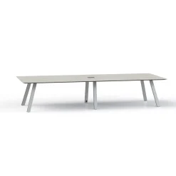 Plateaux Rectangular Powered Conference Table with Knife Edge - 144W x 48D