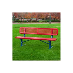 Portable Perforated Steel Bench - 8'W