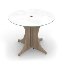 Potenza Round Glass Top Conference Table - 36