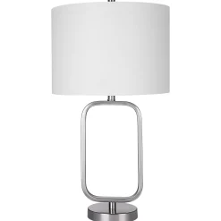 Rectangular Base Brushed Nickel Table Lamp