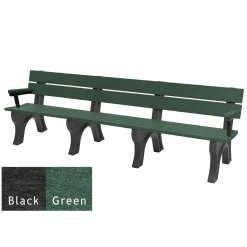Recycled Plastic Economy Outdoor Bench with Arms - 8 Ft