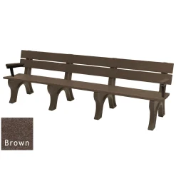 Recycled Plastic Economy Outdoor Bench with Arms - 8 Ft