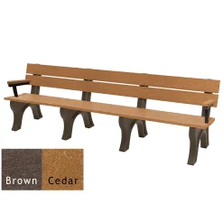 Recycled Plastic Economy Outdoor Bench with Arms - 8 Ft