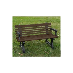 Recycled Plastic Outdoor Bench with Back and Arms - 48