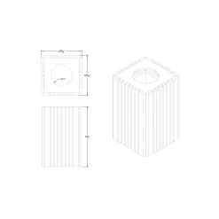 Recycled Plastic Outdoor Trash Receptacle- 40 Gallon Capacity