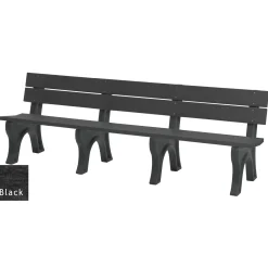 Recycled Plastic Outdoor Bench with Economizer Traditional Back 8'