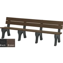 Recycled Plastic Outdoor Bench with Economizer Traditional Back 8'