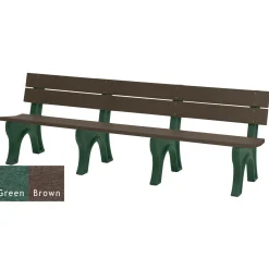 Recycled Plastic Outdoor Bench with Economizer Traditional Back 8'