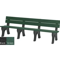 Recycled Plastic Outdoor Bench with Economizer Traditional Back 8'