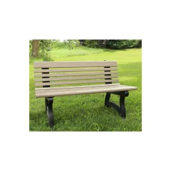 Recycled Plastic Outdoor Bench with Back - 48