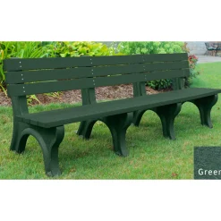 Recycled Plastic Outdoor Economy Bench with Back 8'