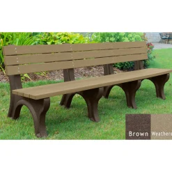 Recycled Plastic Outdoor Economy Bench with Back 8'