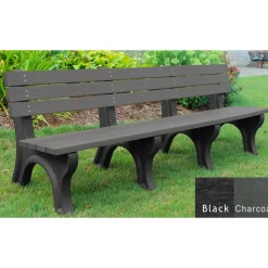 Recycled Plastic Outdoor Economy Bench with Back 8'