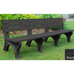Recycled Plastic Outdoor Economy Bench with Back 8'