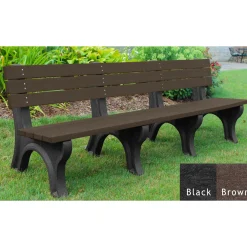 Recycled Plastic Outdoor Economy Bench with Back 8'