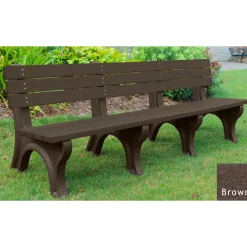 Recycled Plastic Outdoor Economy Bench with Back 8'