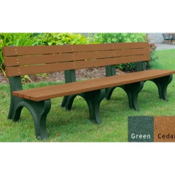 Recycled Plastic Outdoor Economy Bench with Back 8'