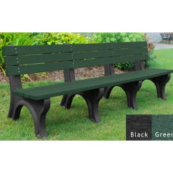Recycled Plastic Outdoor Economy Bench with Back 8'