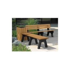 Recycled Plastic Outdoor Economy Bench with Back 6'