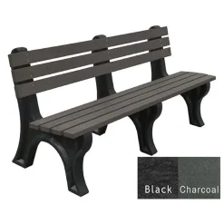 Recycled Plastic Outdoor Economy Bench with Back 6'