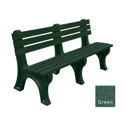 Recycled Plastic Outdoor Economy Bench with Back 6'