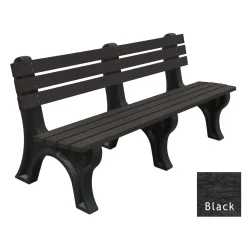 Recycled Plastic Outdoor Economy Bench with Back 6'