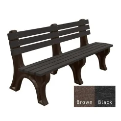 Recycled Plastic Outdoor Economy Bench with Back 6'