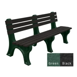 Recycled Plastic Outdoor Economy Bench with Back 6'