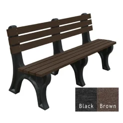Recycled Plastic Outdoor Economy Bench with Back 6'