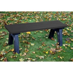 Recycled Plastic Outdoor Flat Bench - 4 Ft